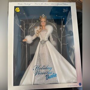 2003 Barbie Holiday Visions Doll - Elegant White and Silver